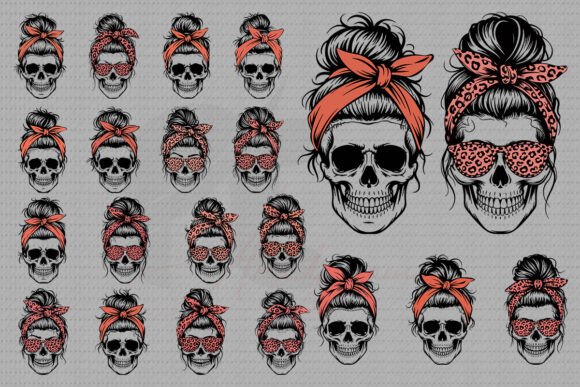 Messy Bun Skull Mom SVG Bundle: A Stitch Test