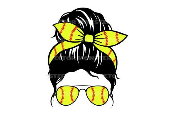 Messy Bun Softball Mom: A Versatile SVG and PNG Design